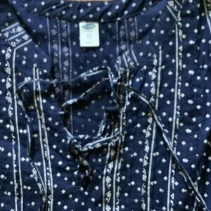 Old Navy Navy Blue Patterned Tank Dress